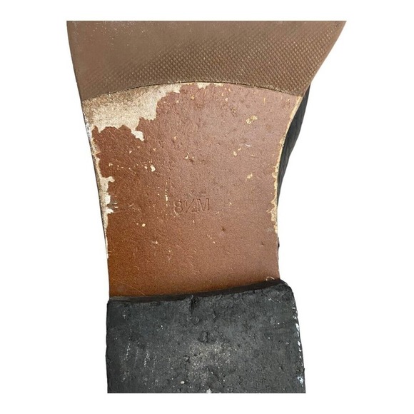 Tory Burch Women's Black Derby Mid Riding Boot Leather Round Toe Zip Closure8.5 - Picture 14 of 16